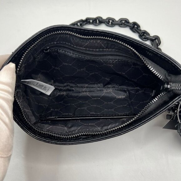 NWT ALDO Griregann Faux Leather Small Shoulder Purse Chain Strap Card Holder SET - Picture 13 of 15